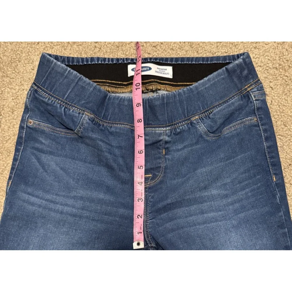 Old Navy Jeans Rockstar Built-In Sculpt Blue Denim‎ Pull-On Jegging Size 8 29x27 - Picture 10 of 13